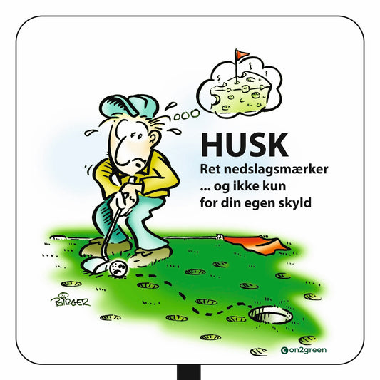 Golf sign: Remember to repair your pitch marks