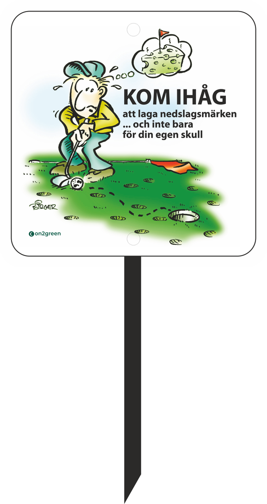 Golf sign: Remember to repair your pitch marks