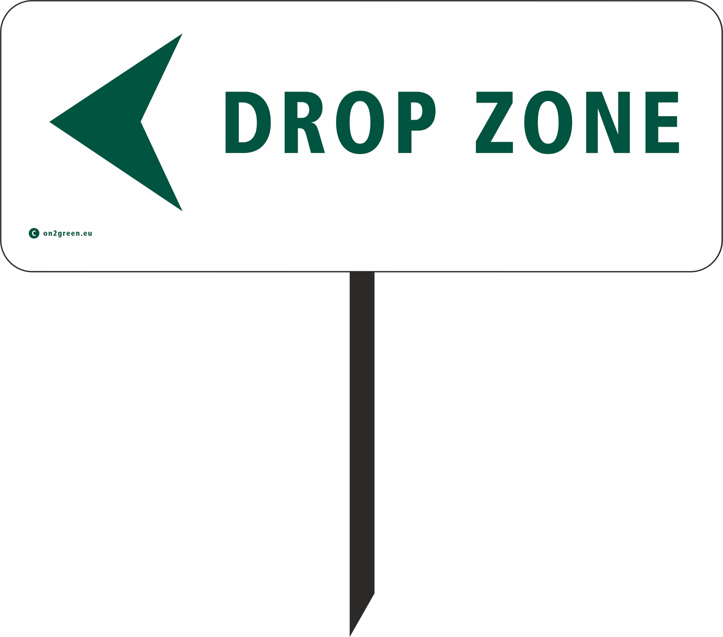 Golfskilt: Dropzone + Pil til venstre