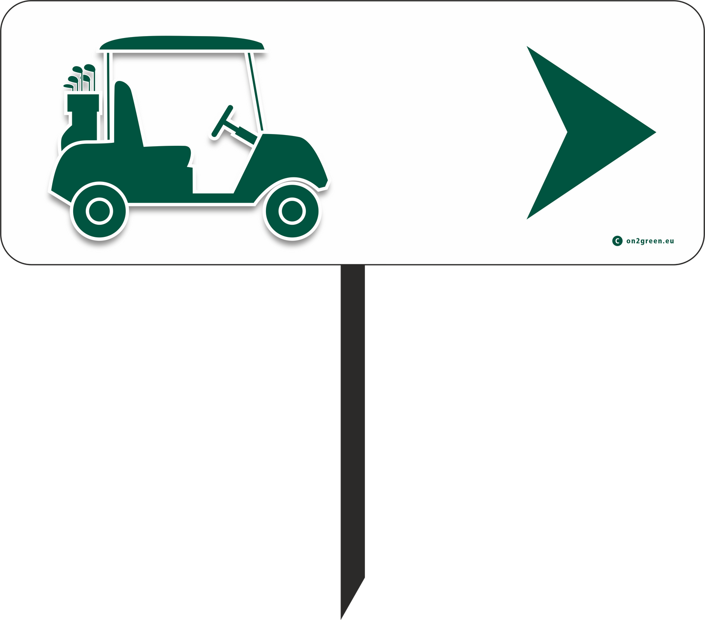 Golf Sign: GOLF CART - right arrow
