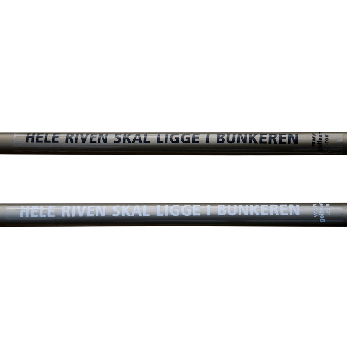 Sticker: "Place rake in the bunker", white