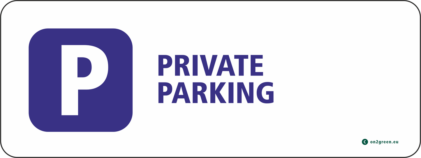 Parking sign for wall: Private parking