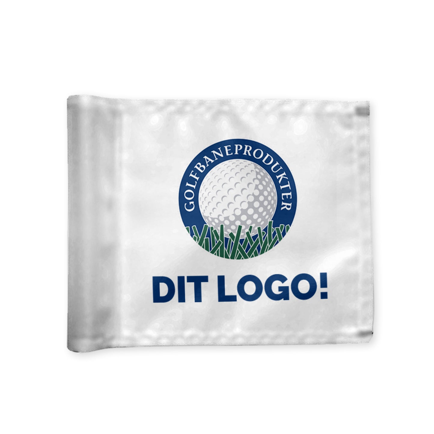 Minigolf flag, double-sided, 200 grams flag cloth, optional print, braced