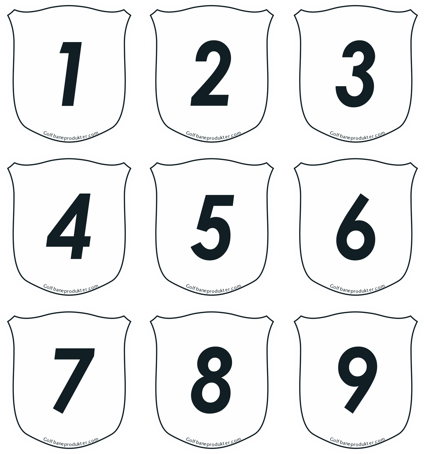 Stickers 1-9 for Crest putting green Flag