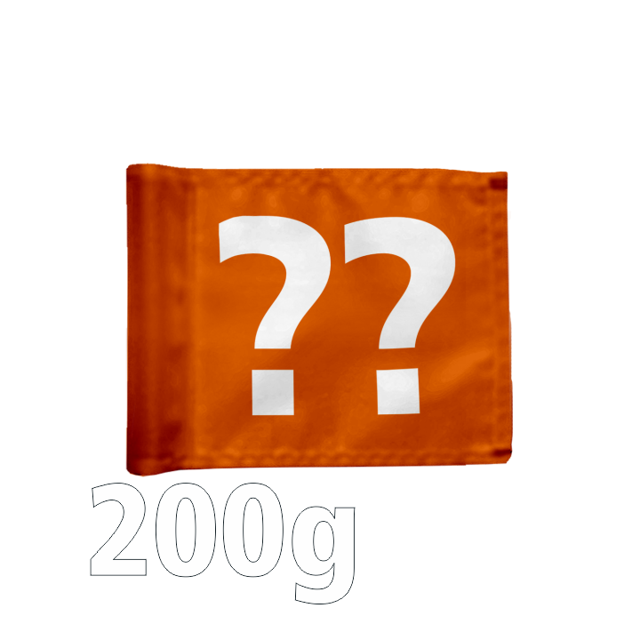 Single puttinggreen flag, double-sided, orange, optional hole number, 200 gram