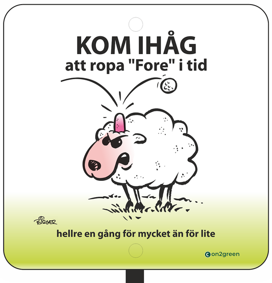 Golf sign: Remember to shout Fore