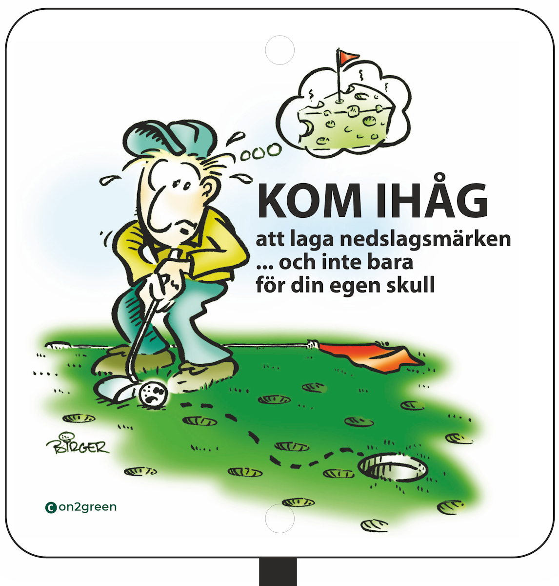 Golf sign: Remember to repair your pitch marks