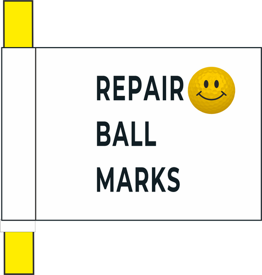 Marking flag white with "Repair ball marks"