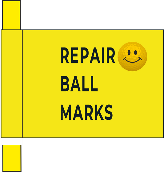 Marking Flag yellow with "Repair ball mark"
