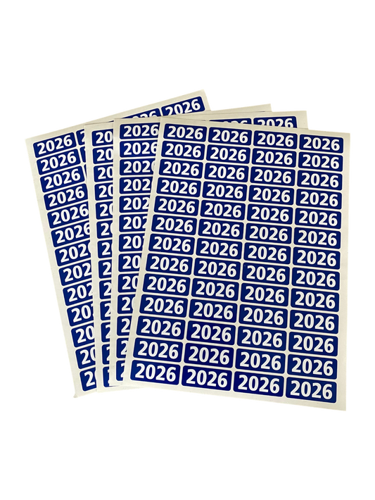 Year labels as stickers