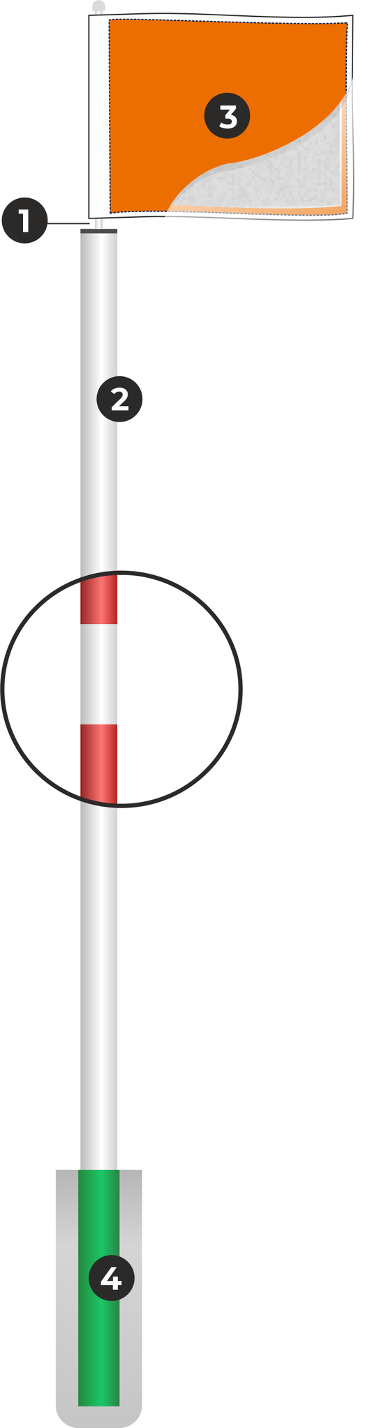 Big Fat Flagstick with orange flag