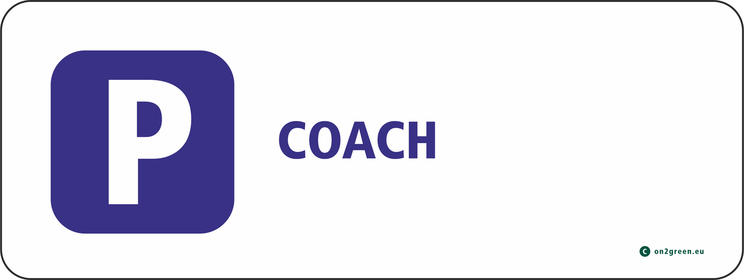 Parking sign: Coach