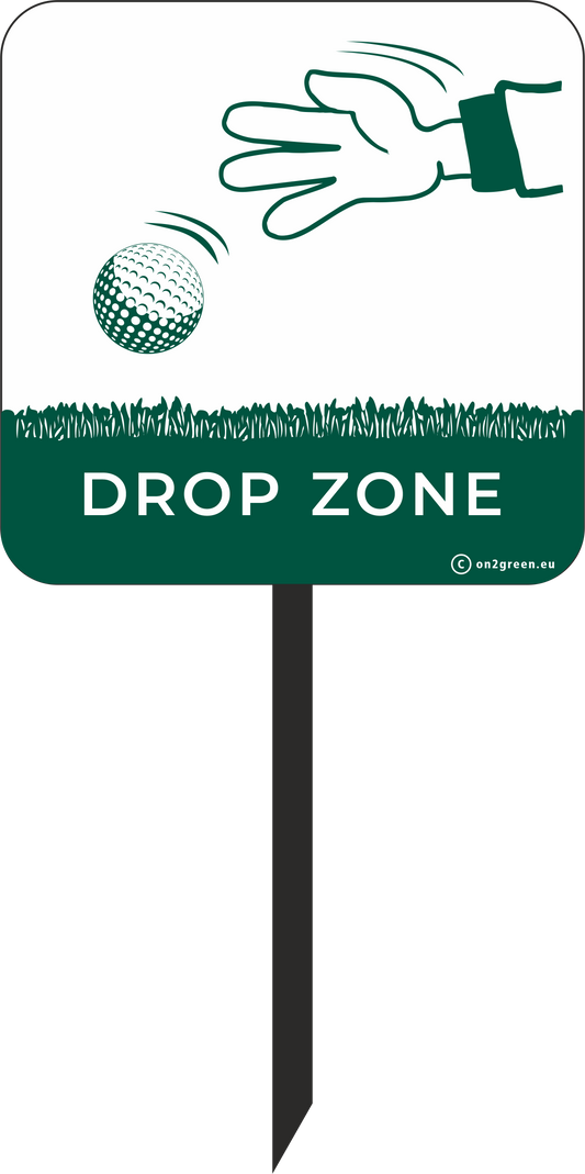 Golf sign: DROP ZONE