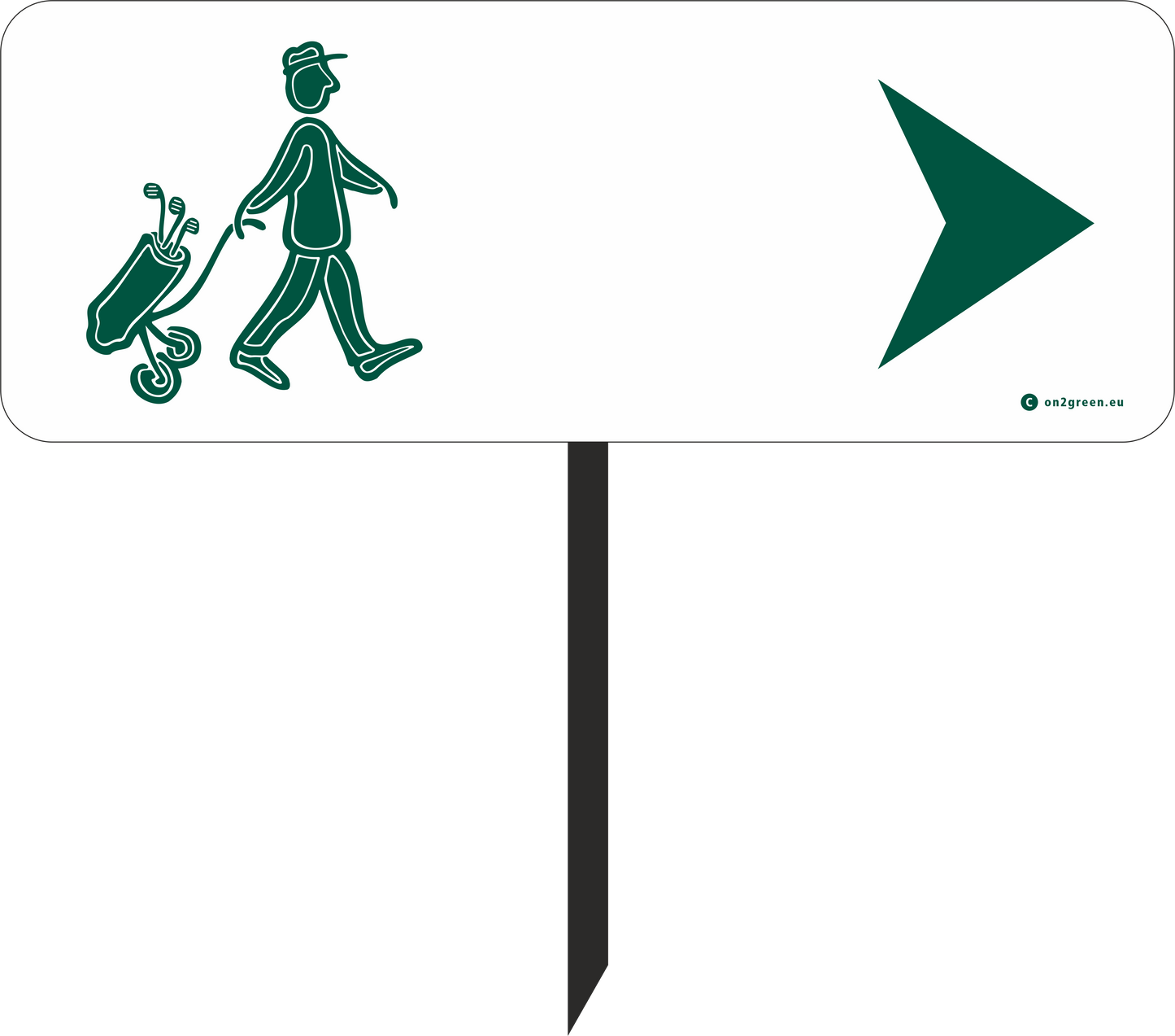 Golf sign: Man + arrow right