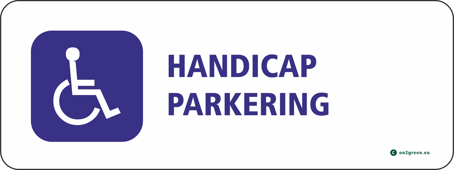 Parkeringsskilt til væg: Handicap parkering