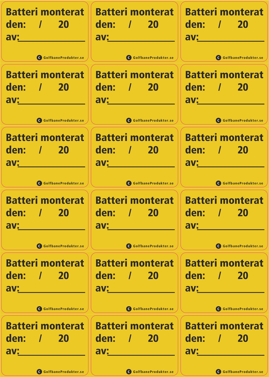 Sticker: "Last Battery Change…"