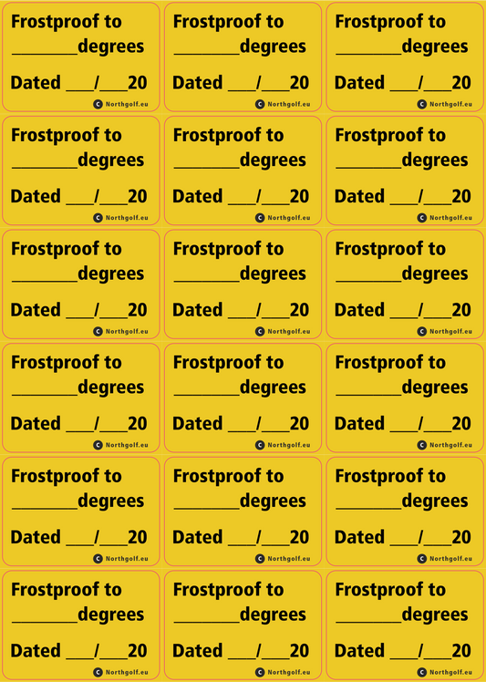 Sticker: "Freezeproof for…"