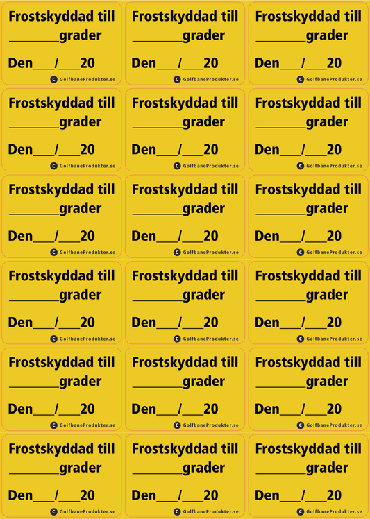 Sticker: "Freezeproof for…"