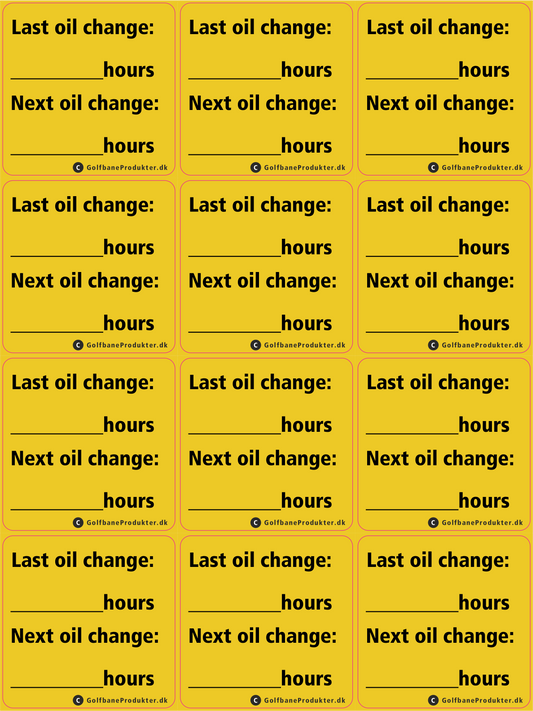 Sticker: "Last Oil Change..."