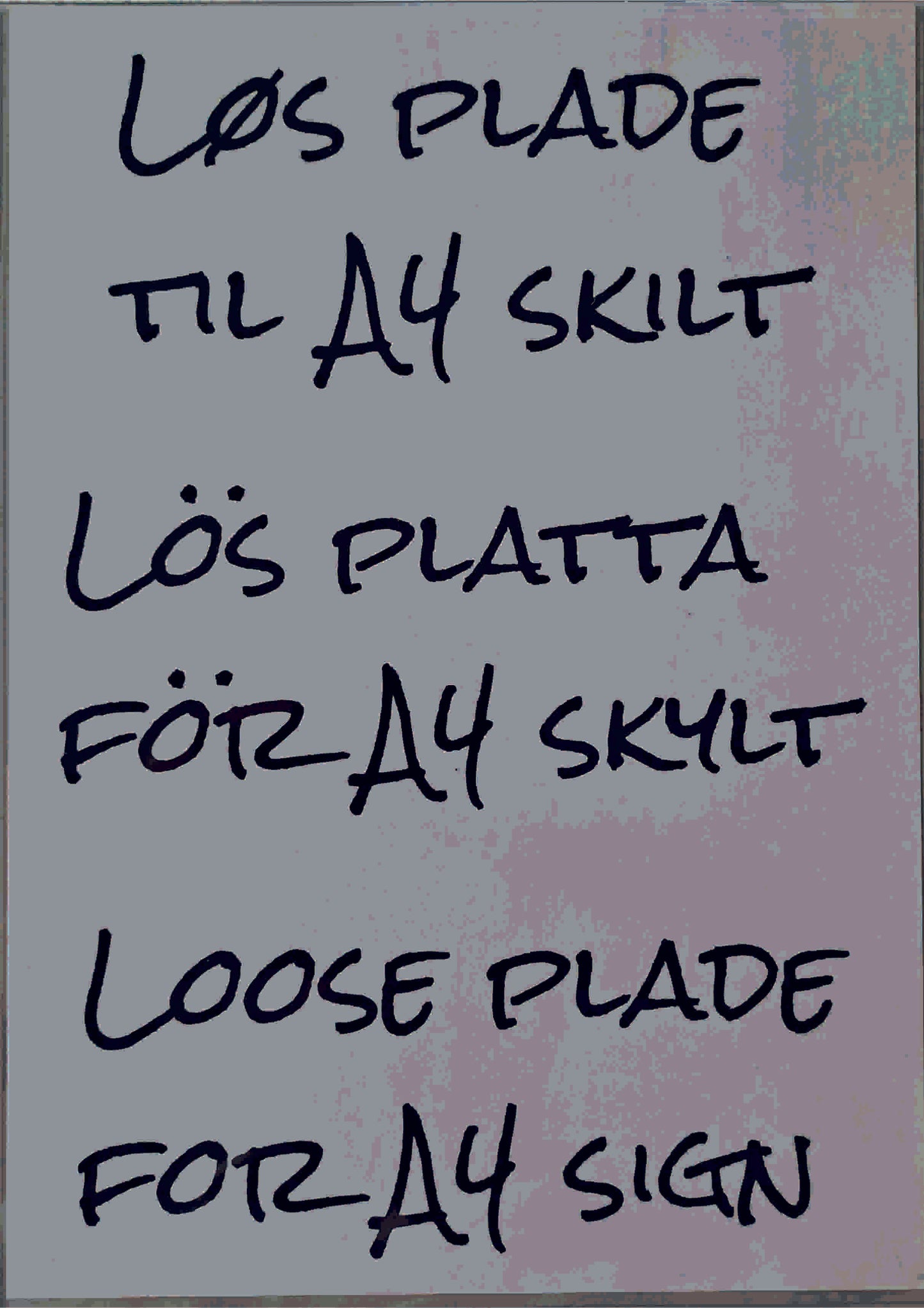 Plastic pocket for A4 info signs