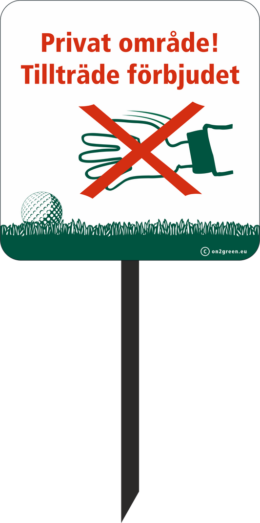 Golf sign: Private area