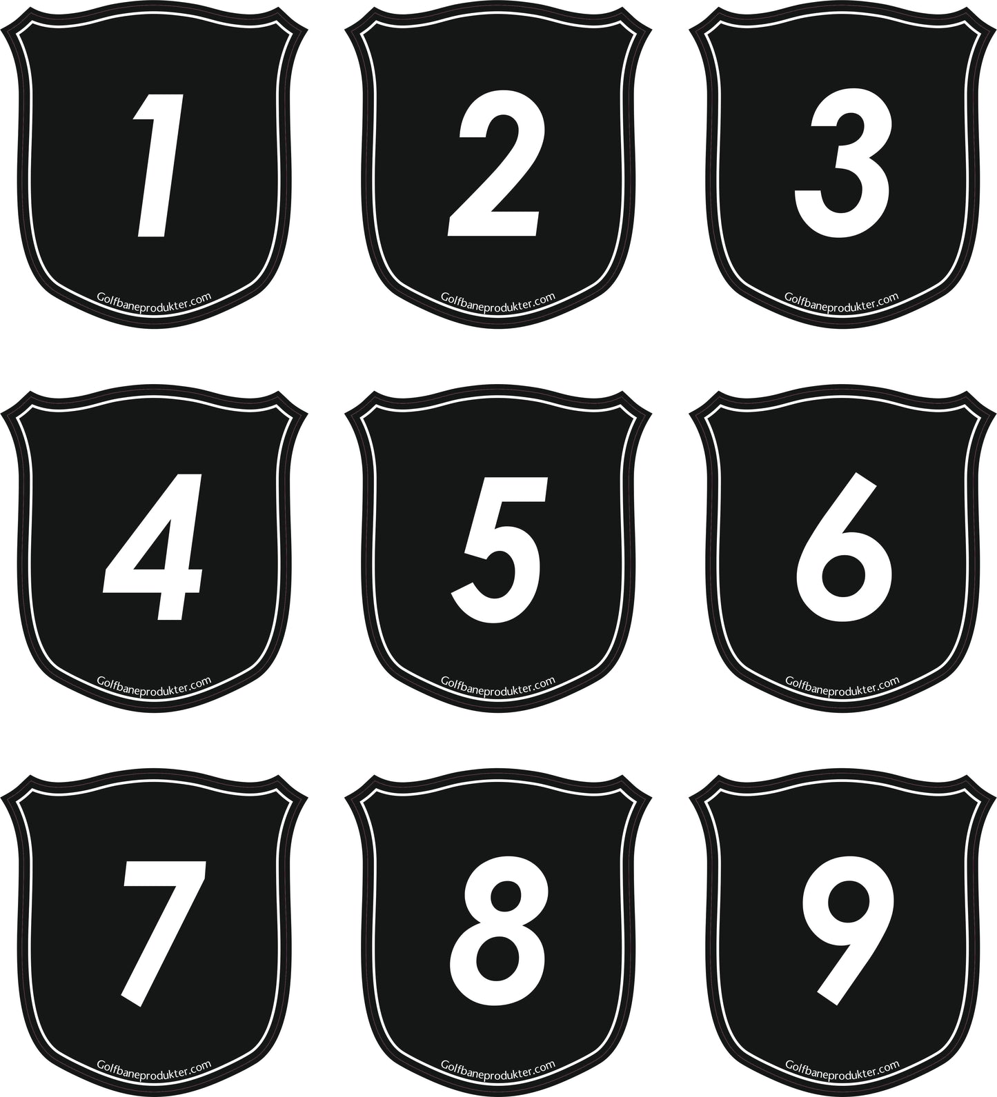 Stickers 1-9 for Crest putting green Flag