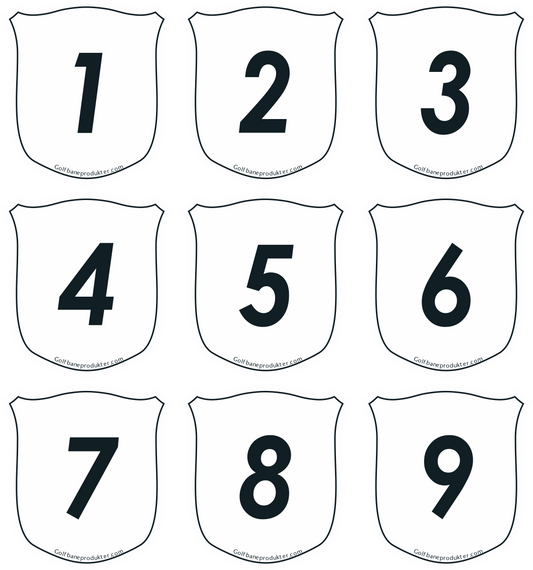 Stickers 1-9 for Crest putting green Flag
