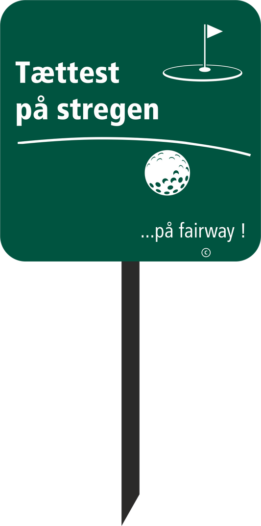 Golf sign Closest to the line