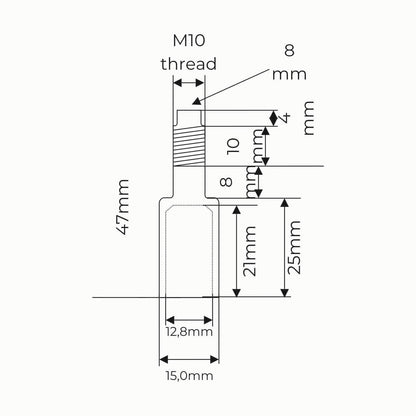 Top M10 in aluminum for golf poles