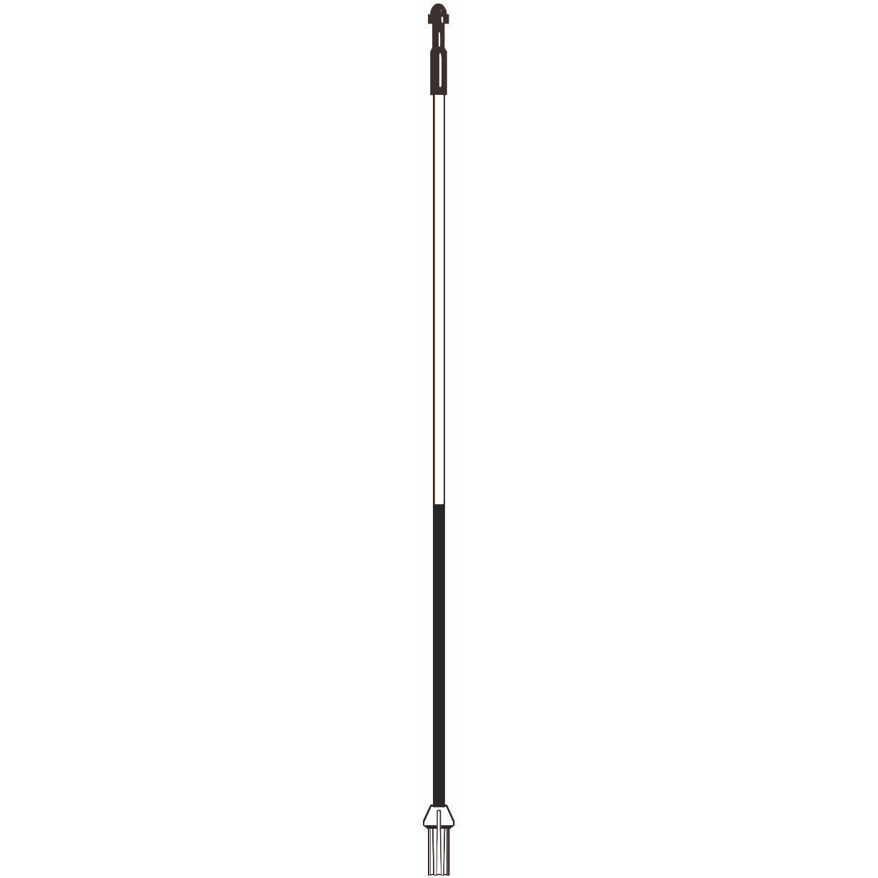 Flagstick, WHITE with 1 black section, 5' feet (1,5 meter)