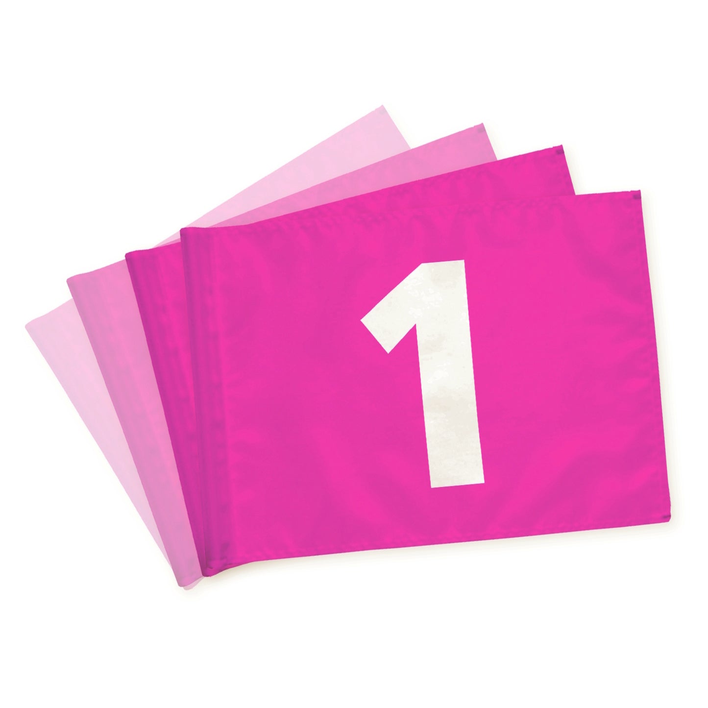 Golf Flags 1-9, pink with white numbers, double-sided, 200 gram fabric