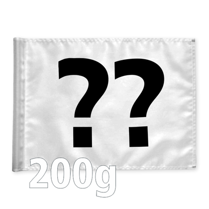 Single minigolf flag, double-sided, white, optional hole number, 200 gram