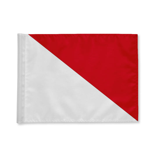Puttinggreenflag, red/white diagonal, 200 gram fabric