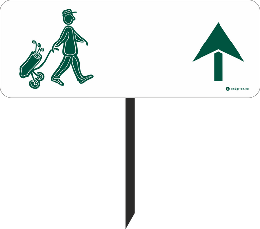 Golf sign: Man + arrow up