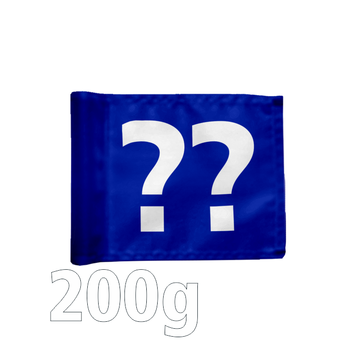 Single puttinggreen flag, double-sided, blue, optional hole number, 200 gram