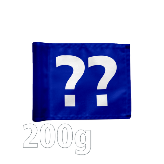 Single puttinggreenflag, stiffened, blue, optional hole number, 200 gram