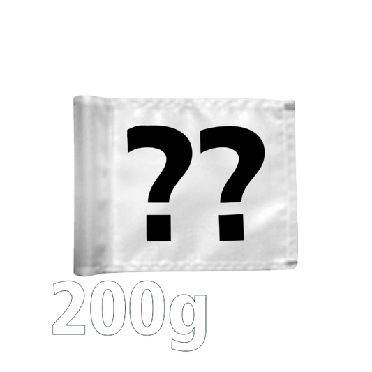 Single puttinggreenflag, stiffened, white, optional hole number, 200 gram