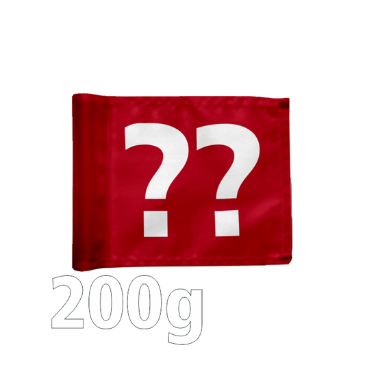 Single puttinggreenflag, stiffened, red, optional hole number, 200 gram