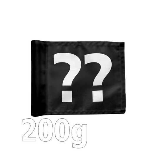 Single puttinggreenflag, stiffened, black, optional hole number, 200 gram