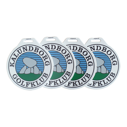 Bag Tag, white, Ø 100 mm with digital print on 1 side