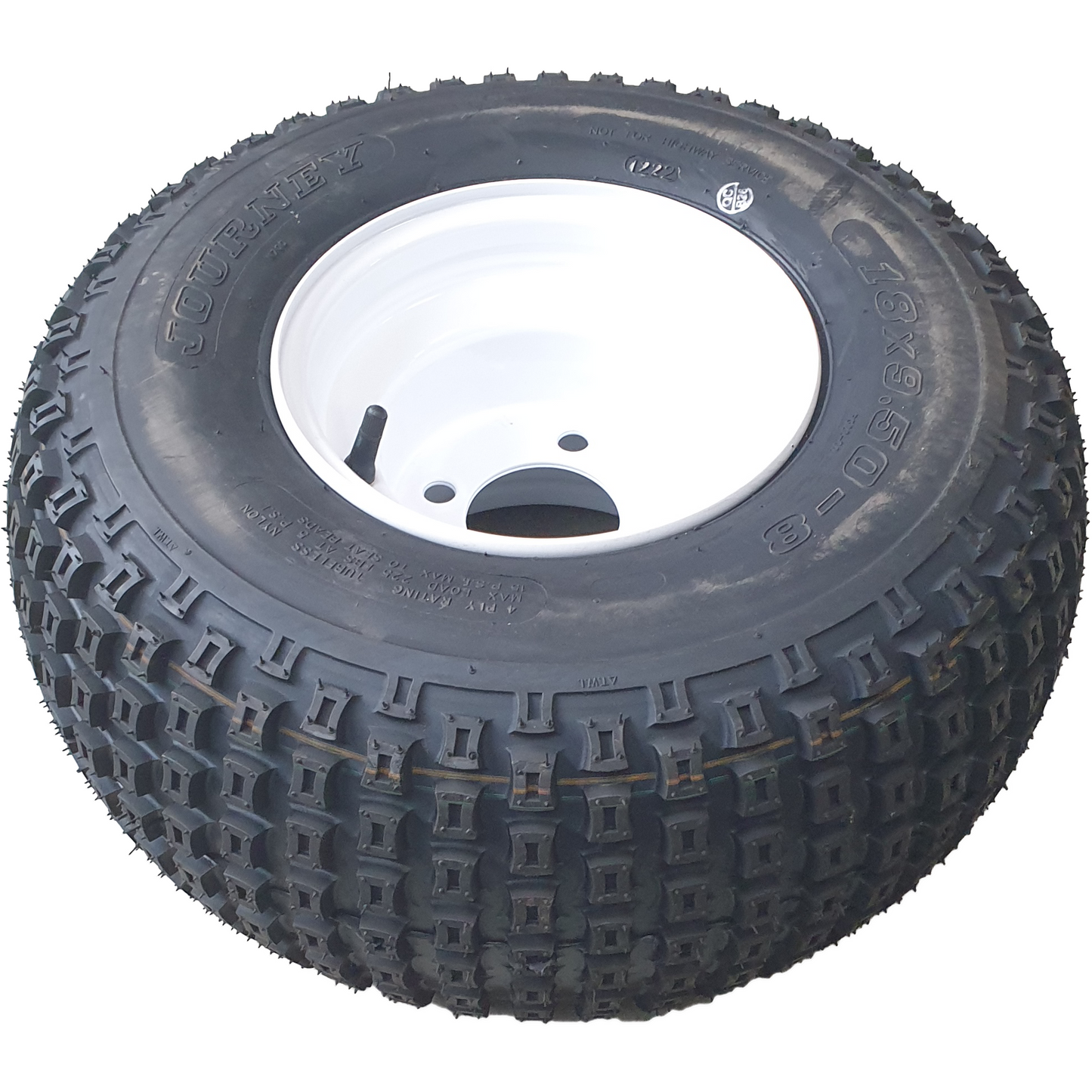 Tire on wheel rim (white)