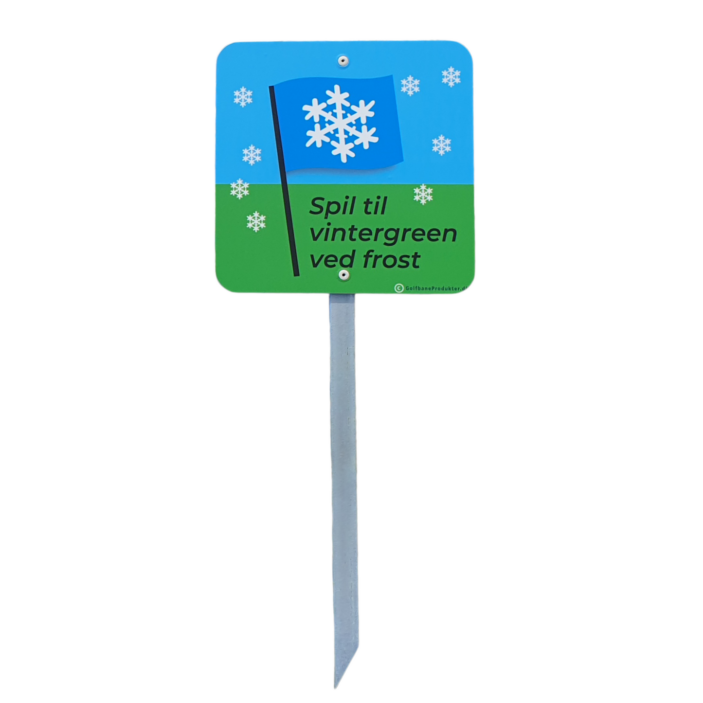 Golf sign: Play to winter green in case of frost