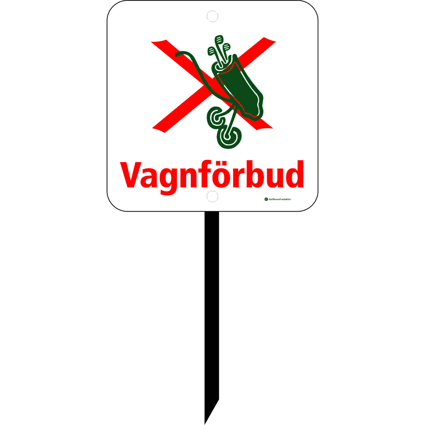 Golf sign: No trolley + symbol