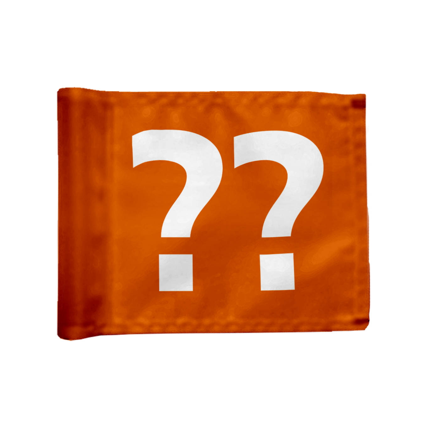 Single golf flag, orange with optional hole number, braced, 200 gram fabric.