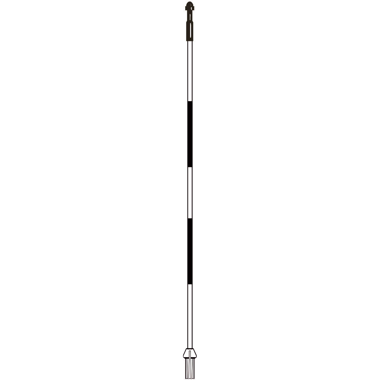 Flagstick 10' white with 3 black stripes